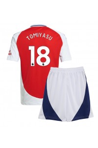 Arsenal Takehiro Tomiyasu #18 Babytruitje Thuis tenue Kind 2024-25 Korte Mouw (+ Korte broeken)